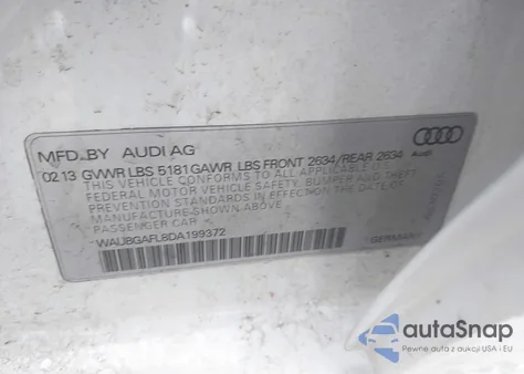 2013 Audi S4 3.0T Premium Plus из США, поврежденный, VIN WAUBGAFL8DA199372